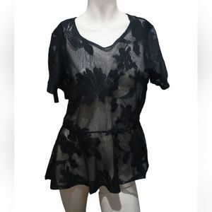 Toxike floral black transparent blouse